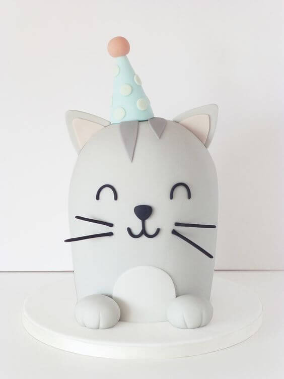 Торт "Котик на день рождении"