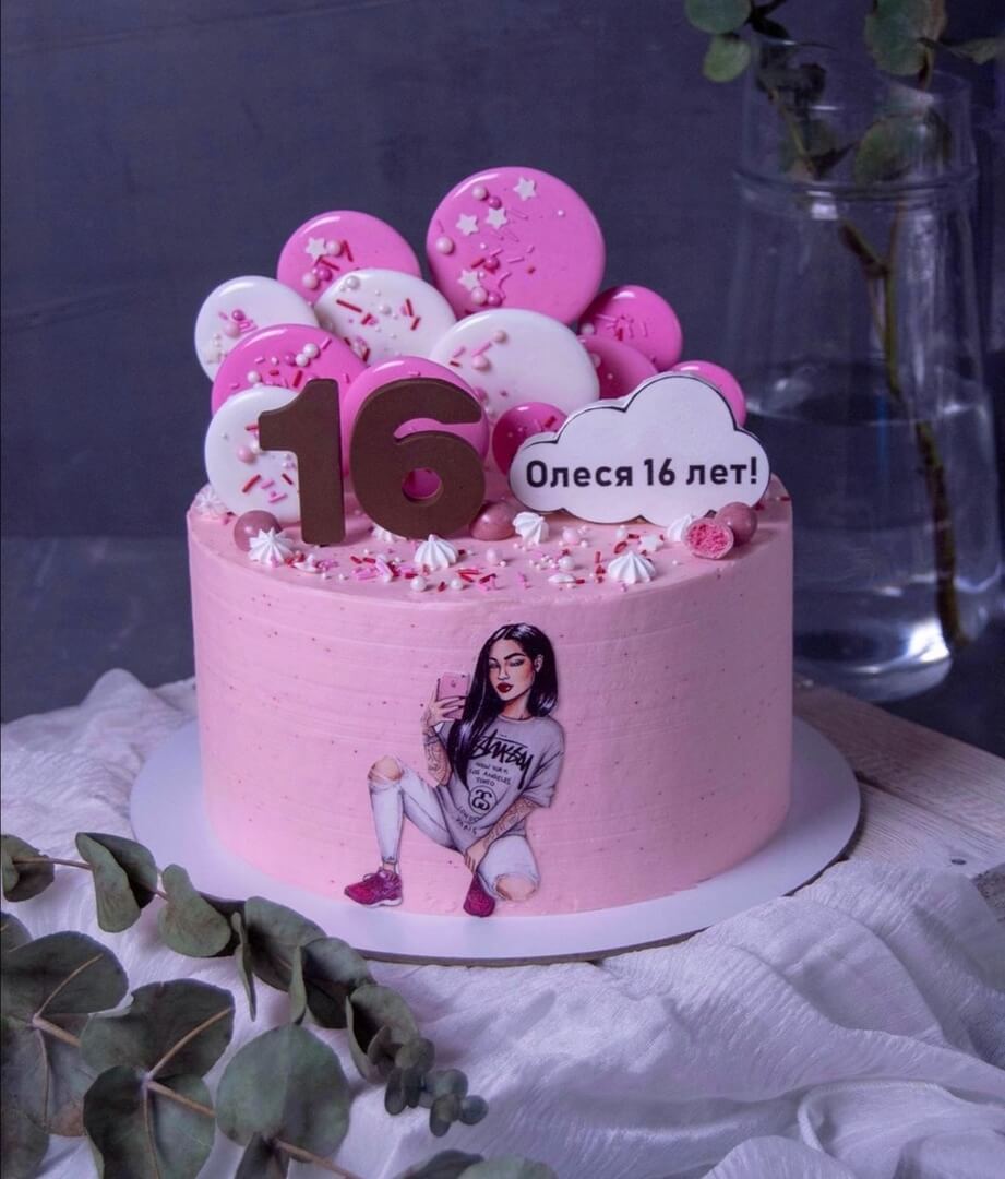 Декор торта для девочки 16 лет