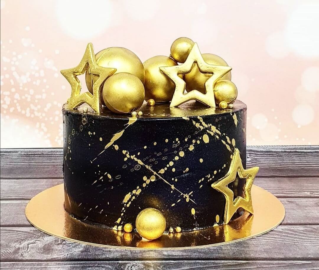 Торт "Золото и звезды"