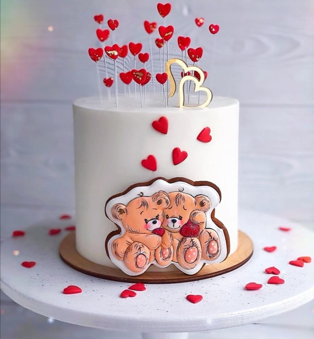 Торт "Влюбленные медведи"