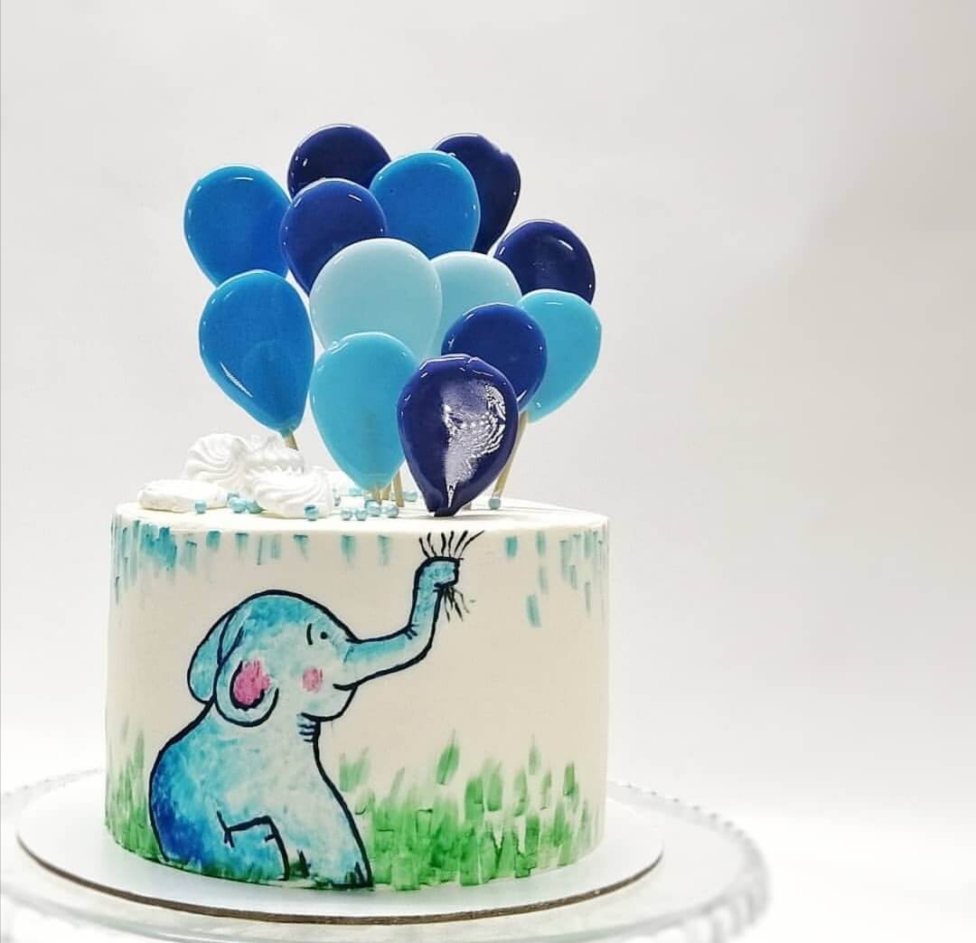 Торт "Голубой слоненок"