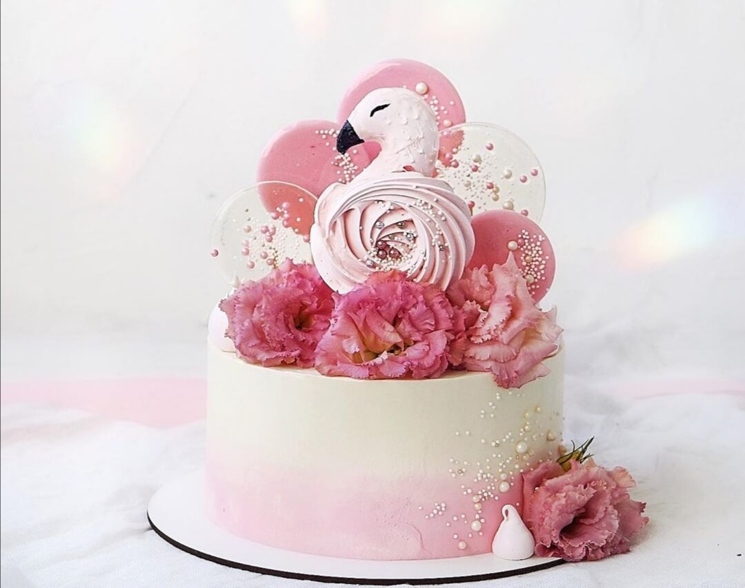 Торт "Зефирный фламинго"