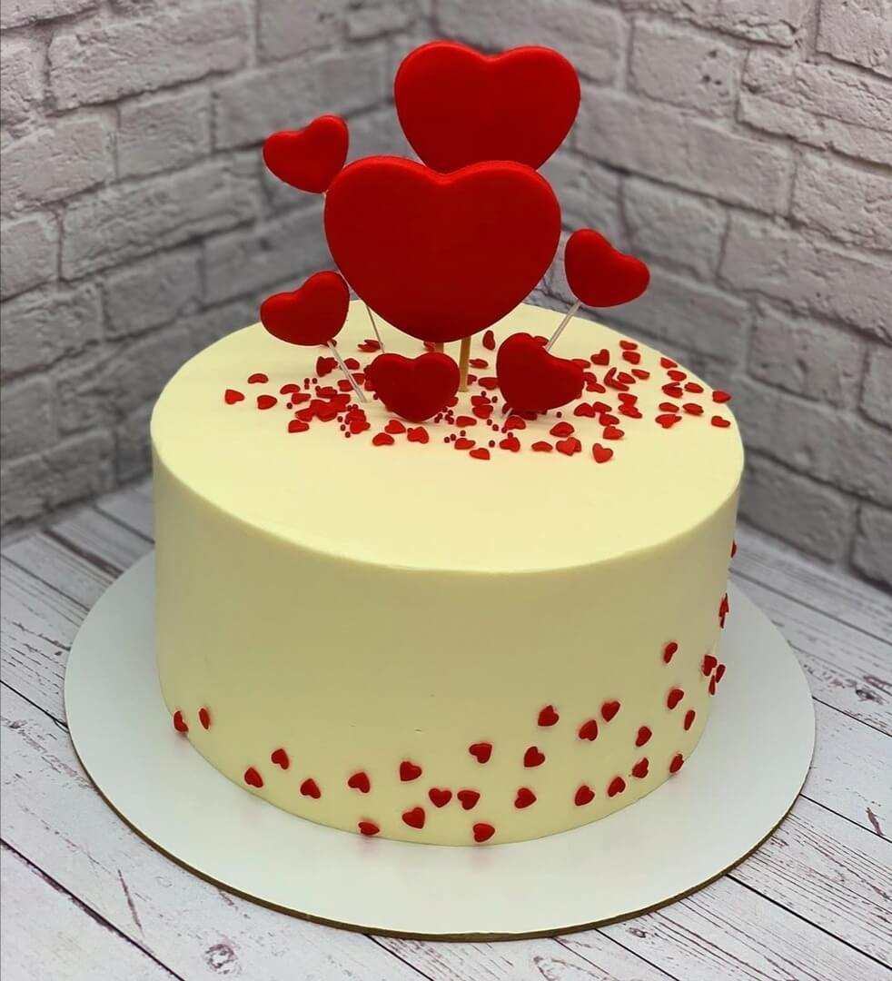 Торт "Влюбленные сердца"