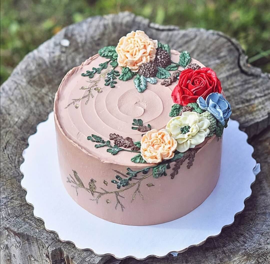 Торт "Цветочное кружево"